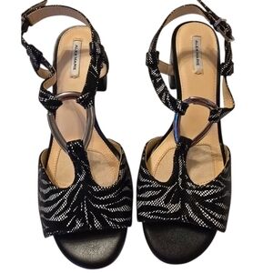 Alex Marie Zebra Pattern Black and White Heel Size 9 Fun Sexy Clean Classic